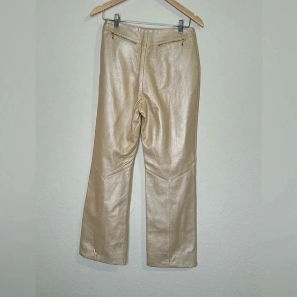 St. John - Gold  Tan Leather Straight Leg - Picture 13 of 15